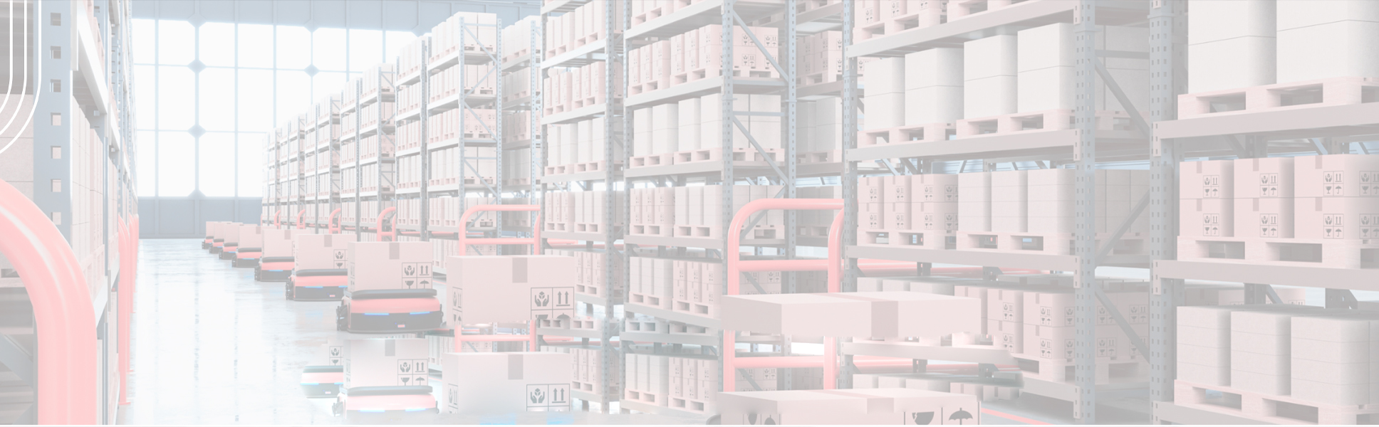 Warehouse worker with safety equipment managing logistics