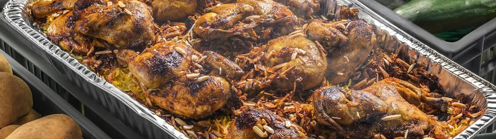 Mchbosna Kuwaiti machbos with roast chicken and rice