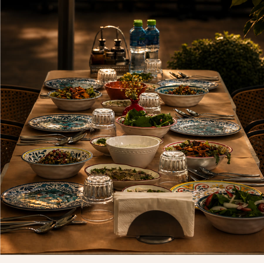 Mehman Khana dining table set for guests