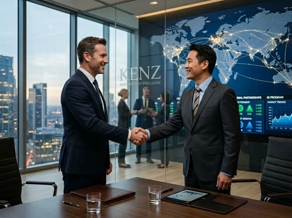 Business professionals closing a brokerage partnership deal