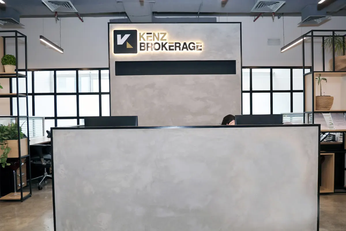 Kenz Brokerage office reception desk entrance